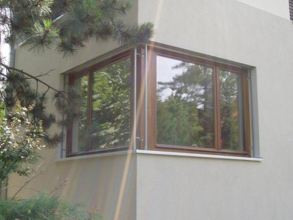 Eckfenster in Holz 90° gekoppelt