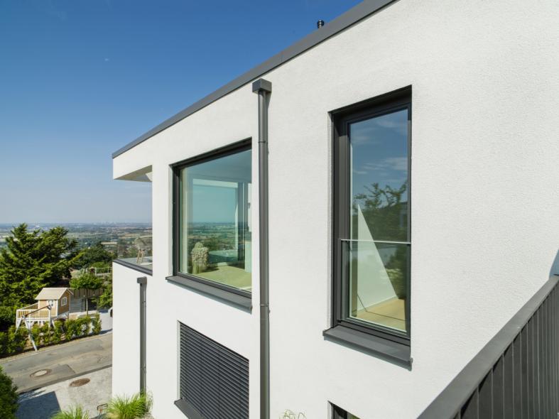 Alu-Holzfenster, Aluschale DB 703 Feinstruktur